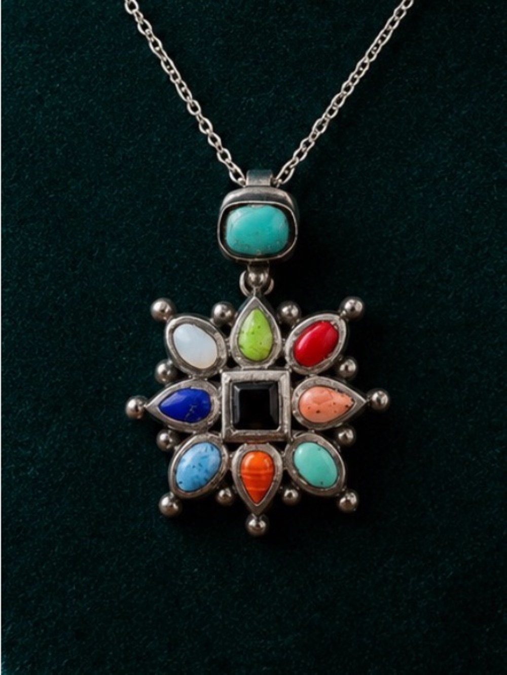 Necklace Native American Signed Pendant 18” 925 Sterling Silver Chain Southwest